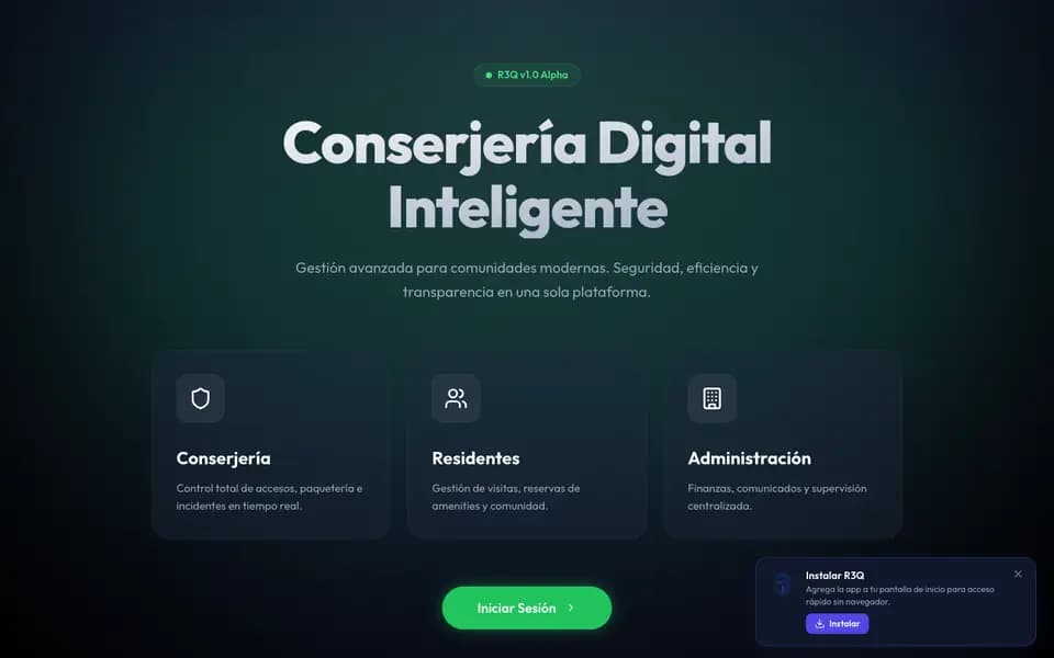 Sitio web de Conserjería Digital desarrollado por R3Q