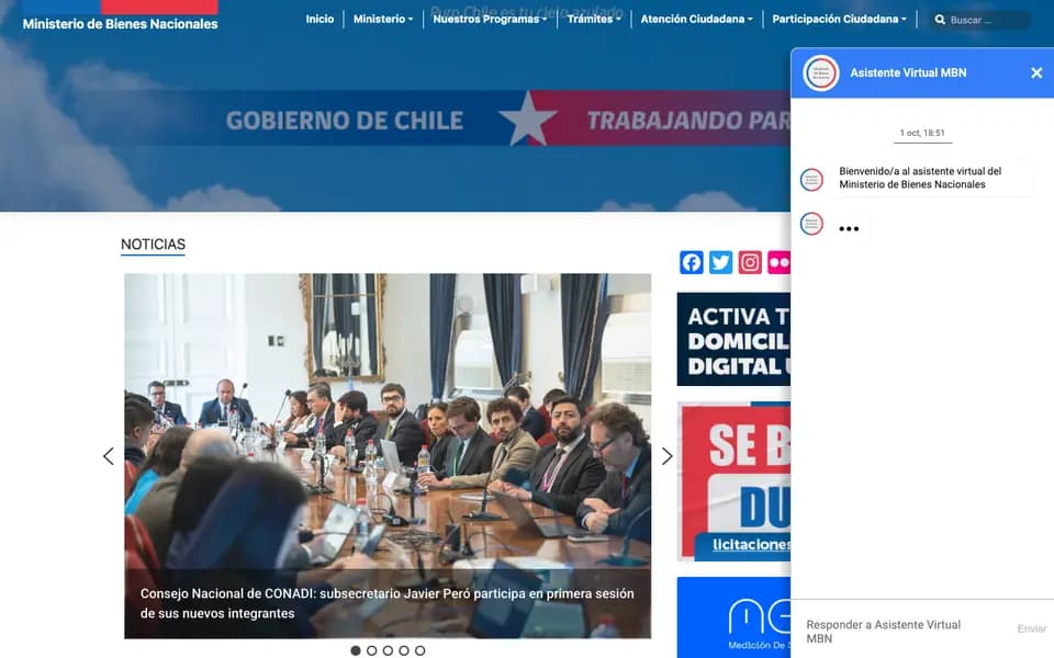 Sitio web de Bienes Nacionales desarrollado por R3Q