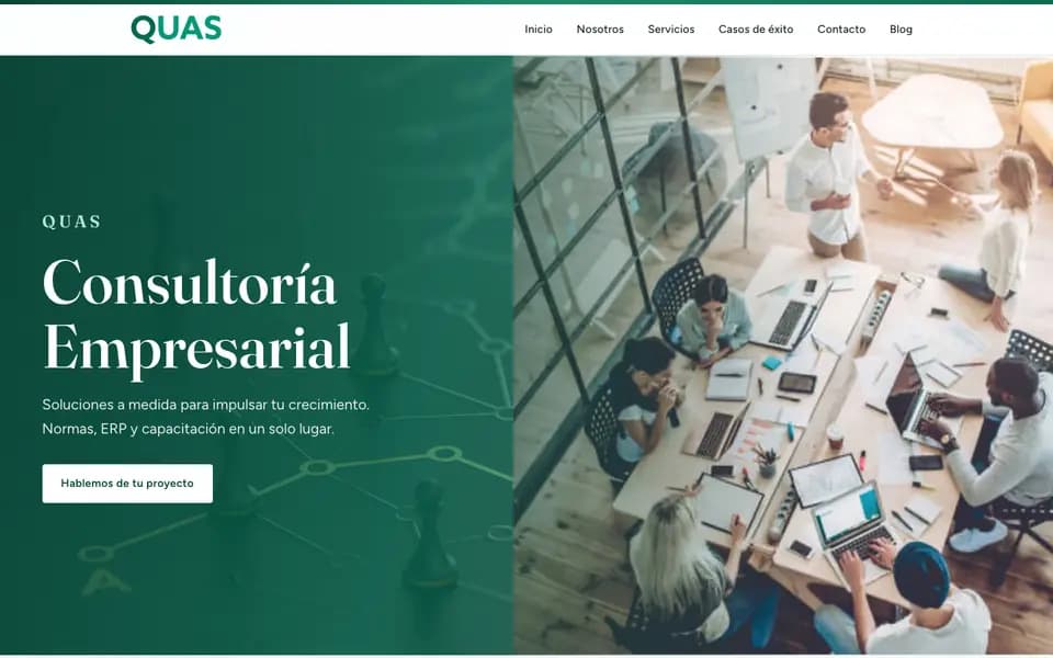 Sitio web de QUAS Consultores desarrollado por R3Q