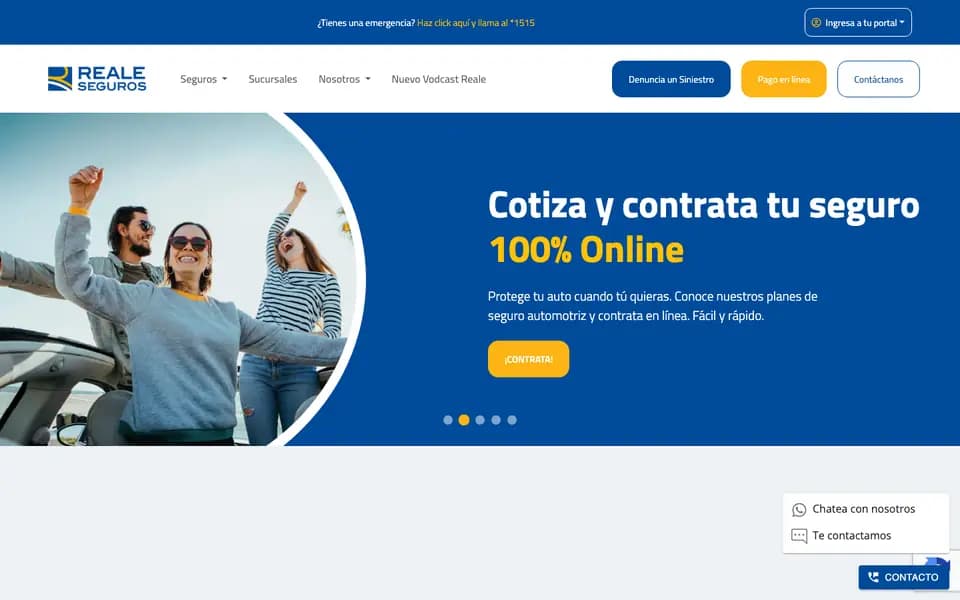 Sitio web de Reale Seguros desarrollado por R3Q