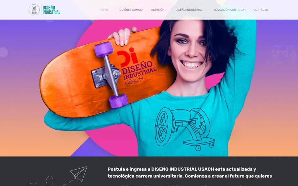 Sitio web de Diseño Industrial USACH desarrollado por R3Q